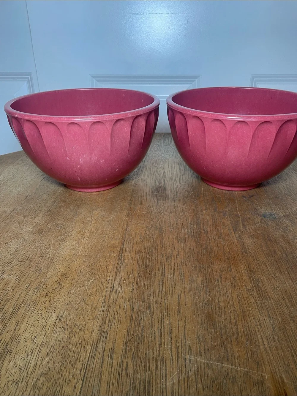 Vintage Boonton Ware Melamine Mixing Bowls Set of 2 Red 2Q USA-Rare